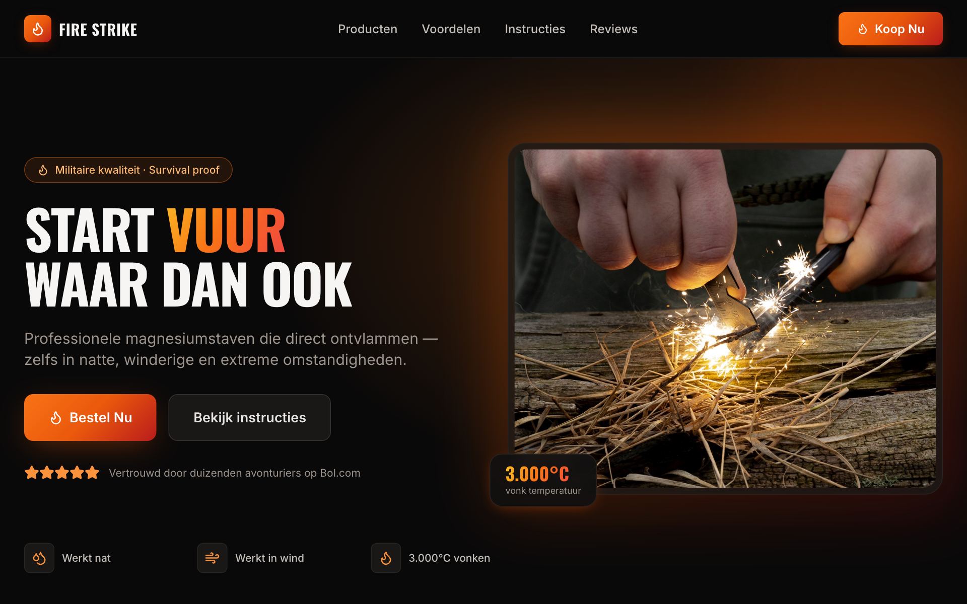 Website die Merknu maakte voor Fire Strike